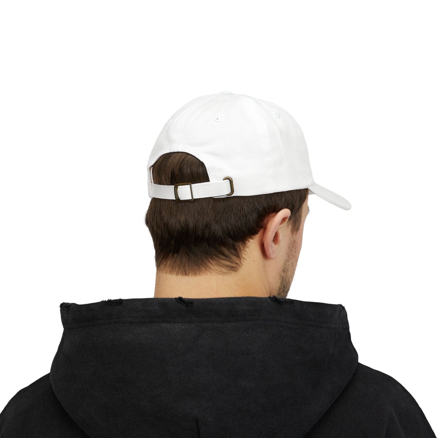Minimalist White Dad Cap with 'GHOST' Print - Casual Style for Everyday Wear