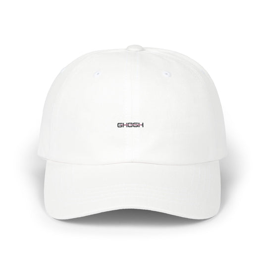 Minimalist White Dad Cap with 'GHOST' Print - Casual Style for Everyday Wear